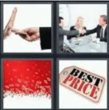4 PICS 1 WORD ANSWERS 7 LETTERS bargain
