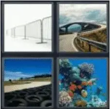 4 PICS 1 WORD ANSWERS 7 LETTERS barrier