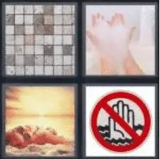 4 PICS 1 WORD ANSWERS 7 LETTERS bathing