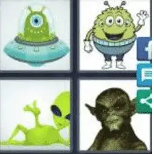 4 Pics 1 Word 5 Letter Answer alien