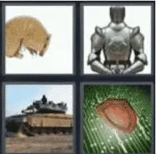 4 Pics 1 Word 5 Letter Answer armor