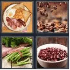 4 Pics 1 Word 5 Letter Answer beans
