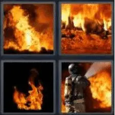 4 Pics 1 Word 6 Letter Answer ablaze