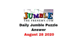 jumble puzzle Answers 28 August 2020 Daily