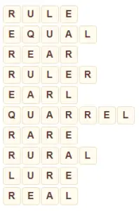Wordscapes Pyre 1 level 7473 answers