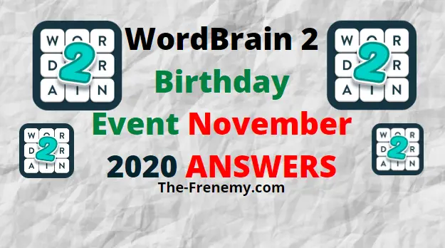 Wordbrain 2 Birthday Event Answes November 2020