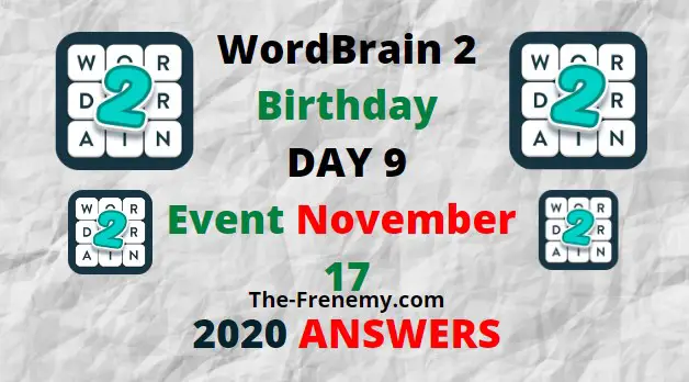 Wordbrain 2 Birthday November 17 2020 Day 9 Answers