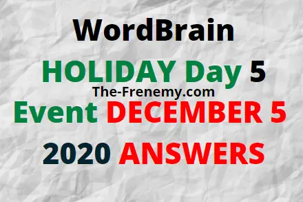 Wordbrain Holiday Day 5 December 5 Answers