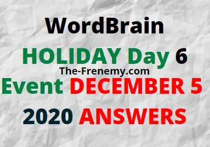 Wordbrain Holiday Day 6 December 6 2020 Answers
