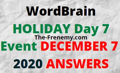 Wordbrain Holiday Day 7 December 7 2020 Answers