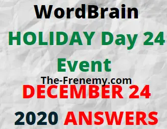 Wordbrain holiday Day 24 December 24 2020 Answers Puzzle