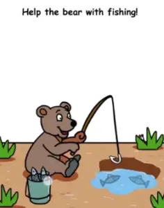 Brain Crack Help the bear with fishing Answers Puzzle