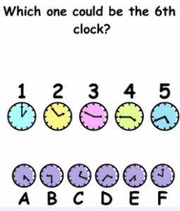 Brain Crack Which one could be the 6th clock Answers Puzzle