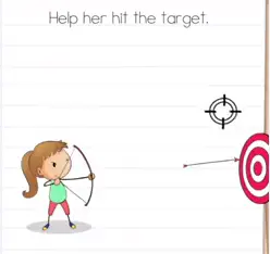 Brain Test Help her hit the target 2 Answers Puzzle