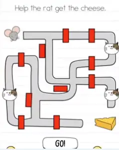 Brain Test Help the rat get the cheese Answers Puzzle
