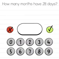 Brain Test How many months Answers Puzzle