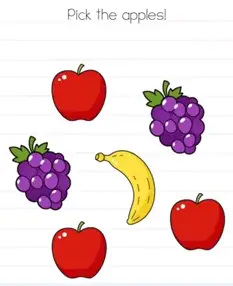 Brain Test Pick the apples Answers Puzzle