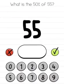Brain Test What is the 50% of 55 Answers Puzzle