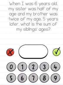 Brain Test When i was 6 years old Answers Puzzle