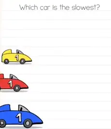 Brain Test Which car is the slowest Answers Puzzle