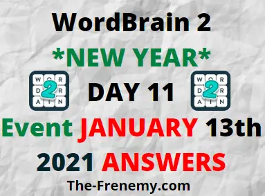 Wordbrain 2 New Year Day 11 January 13 2021 Answers