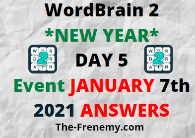 Wordbrain 2 New Year Day 5 January 7 2021 Answers