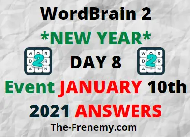 Wordbrain 2 New Year Day 8 January 10 2021 Answers