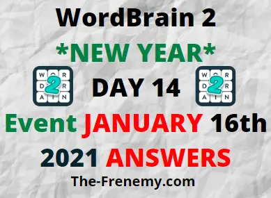 Wordbrain 2 new year day 14 january 16 2021 Answers