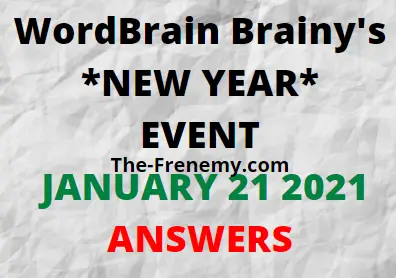Wordbrain Brainys New Year January 21 2021 Answers