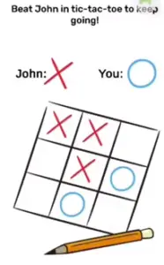 Brain Blow Beat jhon in tic-tac-toe to keep going Answers Puzzle