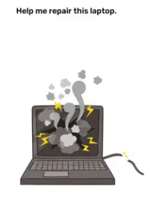 Brain Blow Help me repair this laptop Answers Puzzle