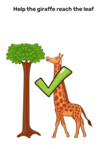 Brain Blow Help the giraffe reach the leaf Answers Puzzle