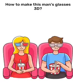 Brain Blow How to make this mans glasses 3D Answers Puzzle