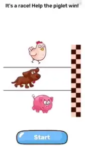 Brain Blow It's a race help the piglet win Answers Puzzle