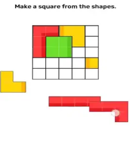 Brain Blow Make a square from the shapes Answers Puzzle