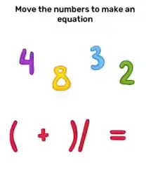 Brain Blow Move the numbers to make an equation Answers Puzzle