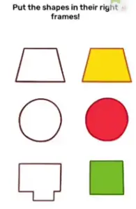 Brain Blow Put the shapes in their right frames Answers Puzzle