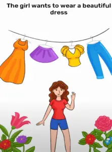 Brain Blow The girl wants to wear a beautiful dress Answers Puzzle