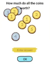 Brain Boom How much do all the coins worth Answers Puzzle