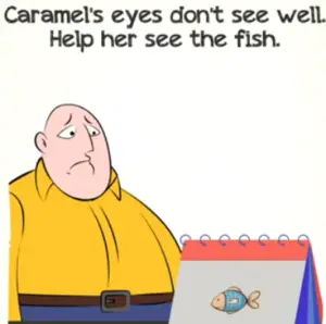 Braindom 2 Level 316 Caramel’s eyes don’t see well Answers puzzle