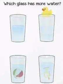 Braindom Level 10 Which glass has more water Answers Puzzle