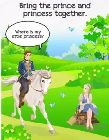 Braindom Level 106 Bring the prince and princess together Answers Puzzle