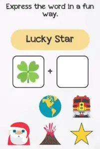 Braindom Level 120 Express the word in a fun way lucky star Answers Puzzle