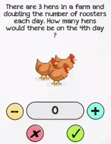 Braindom Level 198 There are 3 hens Answers Puzzle