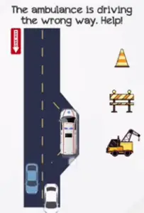 Braindom Level 217 The ambulance is driving the wrong way Answers Puzzle