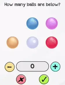 Braindom Level 22 How many balls are below Answers Puzzle