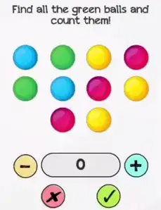 Braindom Level 28 Find all the green balls Answers Puzzle