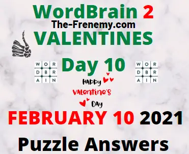 Wordbrain 2 Valentines Day 10 February 10 2021 Answers