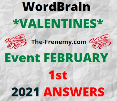 Wordbrain Valentines February 1 2021 Answers