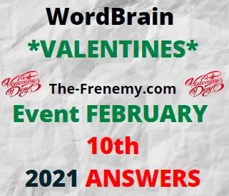 Wordbrain Valentines February 10 2021 Answers
